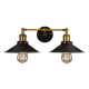 Aplique De Pared Spot Doble Vintage Industrial Negro Led Negro