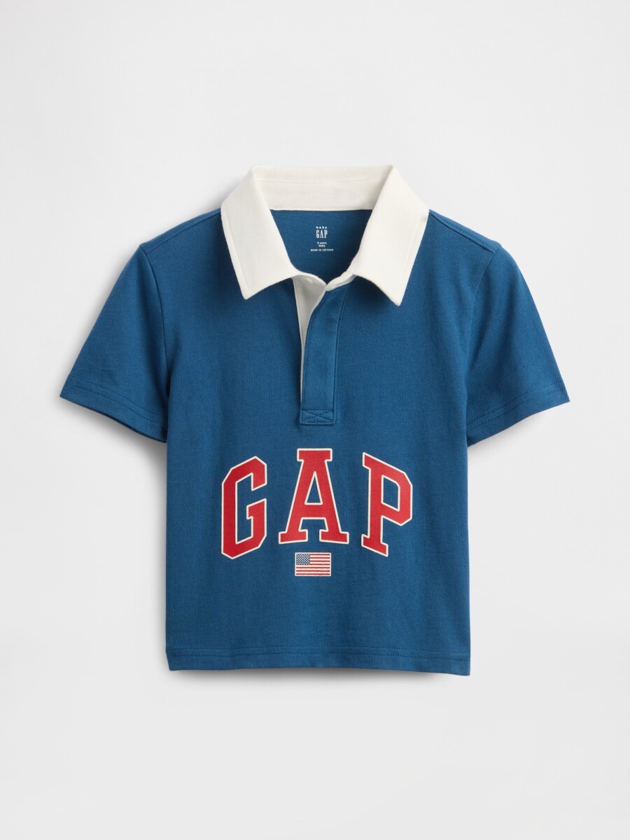 Remera Polo Pique Logo Gap Toddler Niño - Aquarius 16-4530 Tcx 