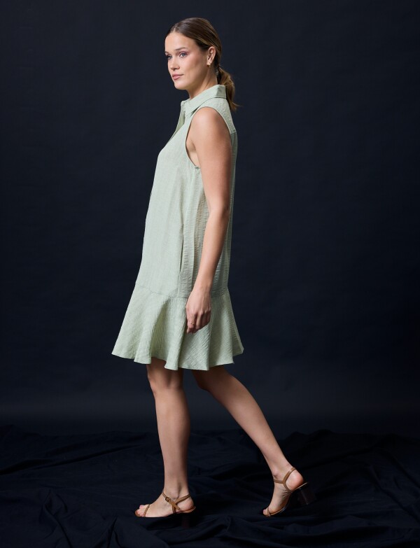 Vestido Escote Camisa VERDE