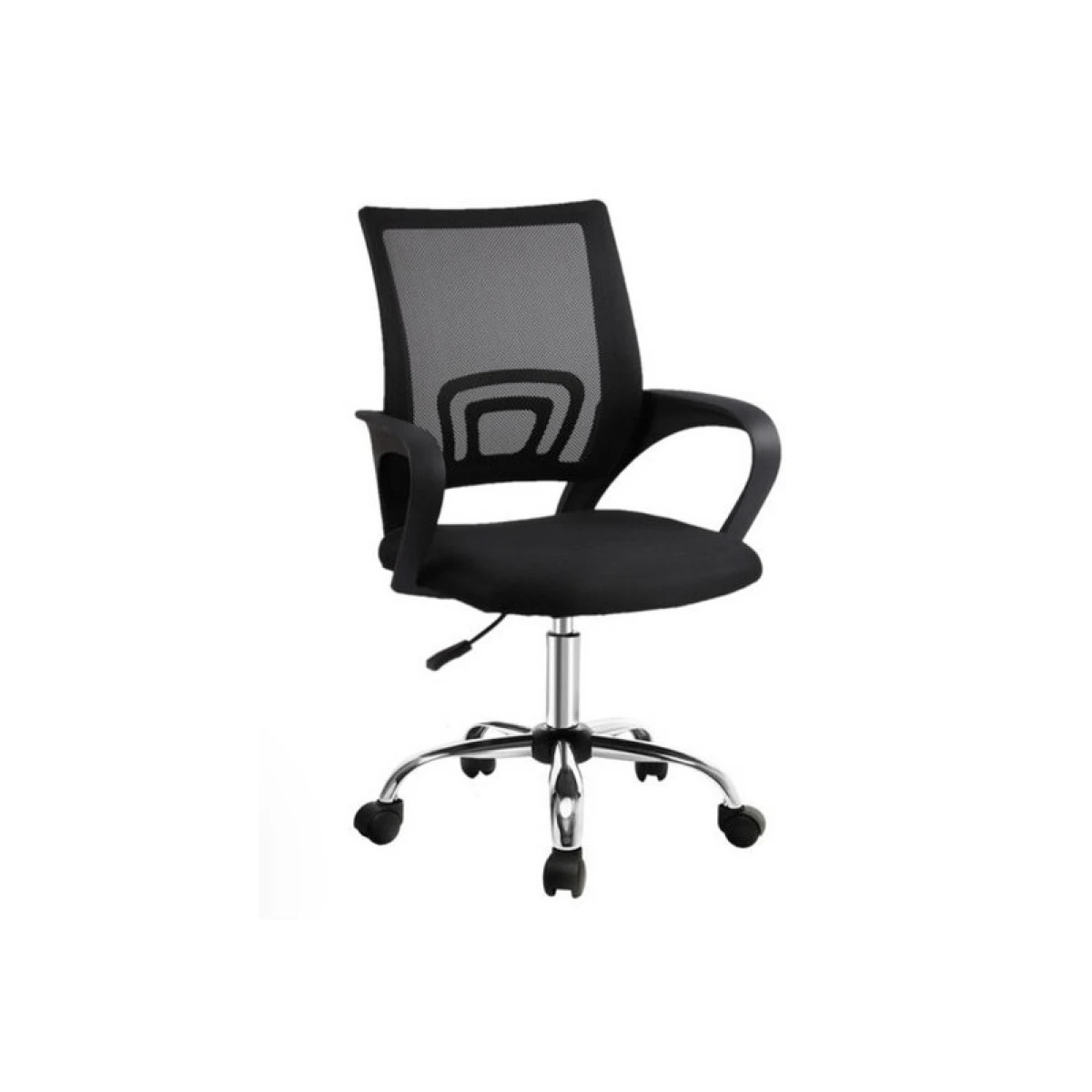 SILLA DE ESCRITORIO NEGRA MESH BASE CROMADA 