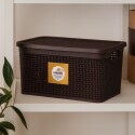 CAJA ORGANIZADORA SIMIL RATTAN 4LTS MARRON CAJA ORGANIZADORA SIMIL RATTAN 4LTS MARRON