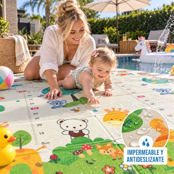 Alfombra Plegable Para Bebes Niños Reversible Antigolpes IMBACK Color Blanco Alfombra Plegable Para Bebes Niños Reversible Antigolpes IMBACK Color Blanco