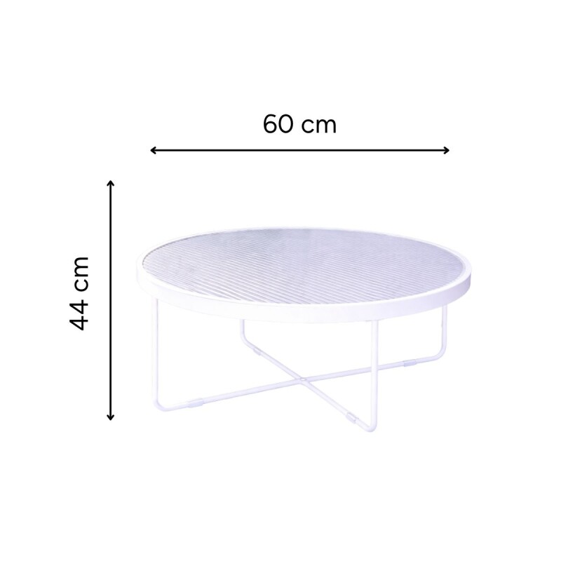 YBL60 Mesa Redonda Vidrio Big 60x60x44cm - Blanca