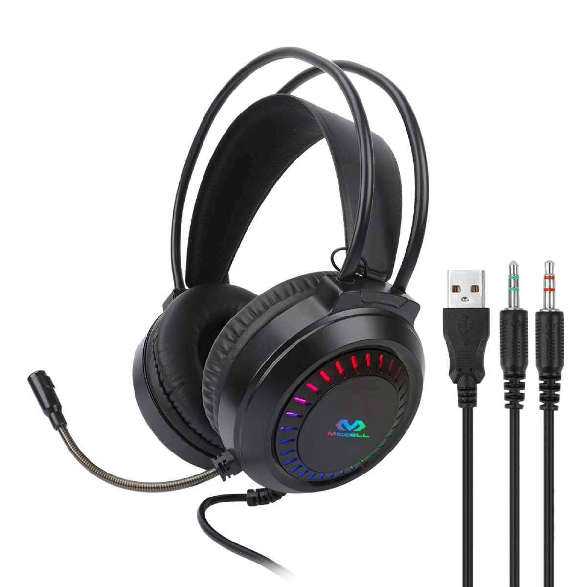 Auriculares MICCELL GAMER Stereo Surround luces RGB - Unica 