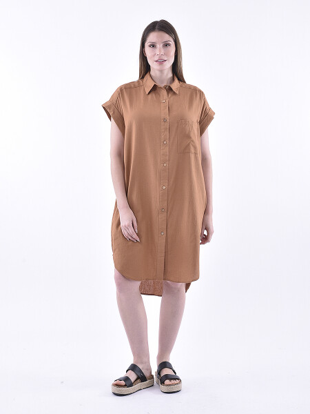 VESTIDO BODRU MARRON MEDIO