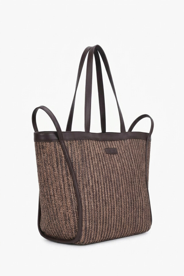 Bolso rafia chocolate