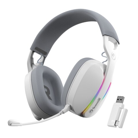 Vincha Gamer Marvo Hg9086w-bk Inalábrica 7.1 Rgb BLANCO