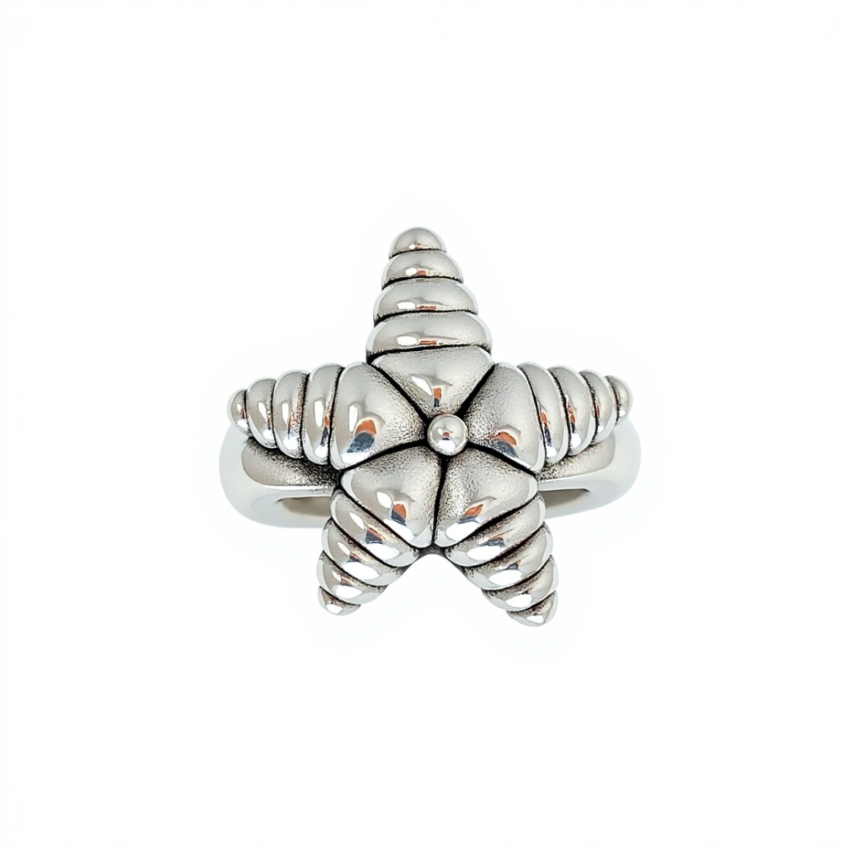 Anillo Estrella de Mar-Plata 925 Inflada-Sin Piedra-AN3043 - sinpiedra 