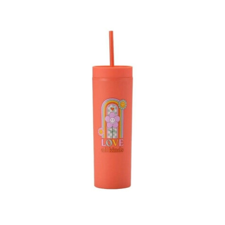 Vaso Con Sorbito Naranja