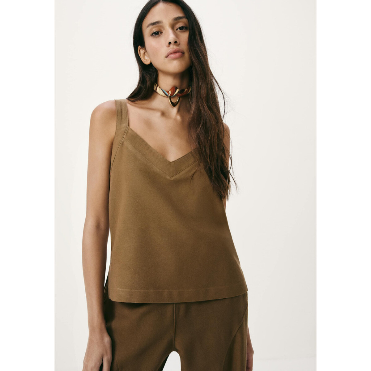 BLUSA SM FEM - MARROM MEDIO 