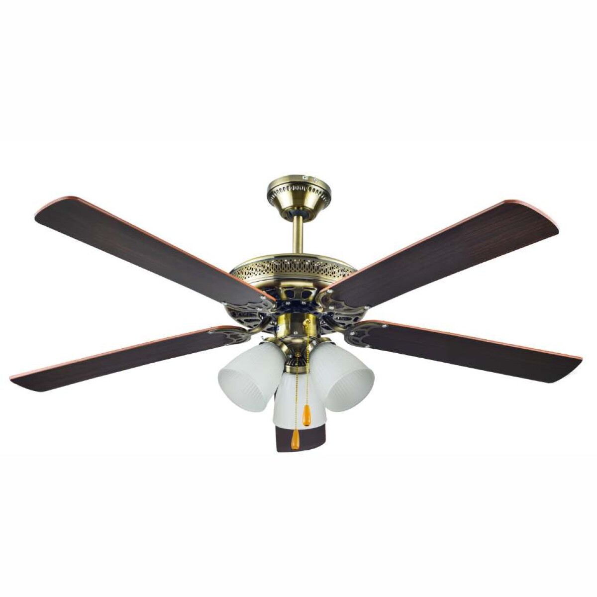 Ventilador De Techo Kassel KS-VT523L 52" 3 Luces 5 Aspas Ub - MARRON 
