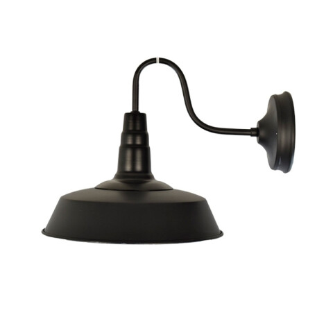 Aplique de pared vintage tipo campana, negro Ø26cm ZV0954