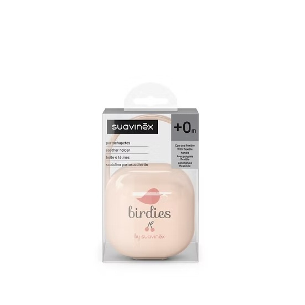 Porta chupete pod suavinex PRINTS birds rosa