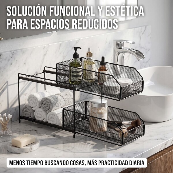 Estante Organizador Mesada Alacena Cocina 2 Cajones Multiuso Imback Color Negro Estante Organizador Mesada Alacena Cocina 2 Cajones Multiuso Imback Color Negro