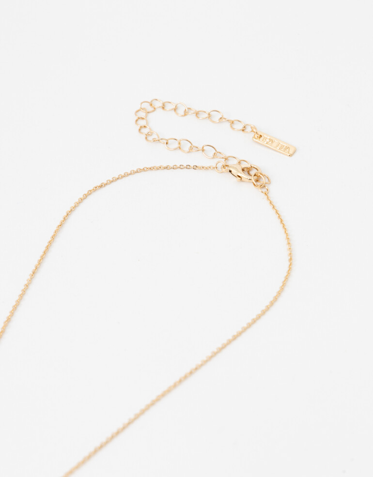 Cadena Corta con Dije Perla Collar Corto Con Dije De Corazón - Dorado