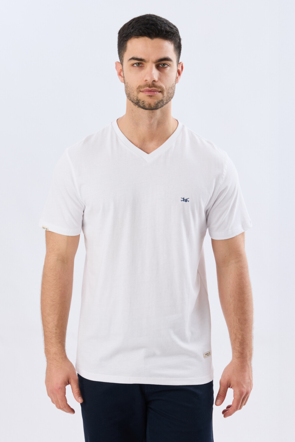 REMERA BÁSICA V DE ALGODÓN Blanco