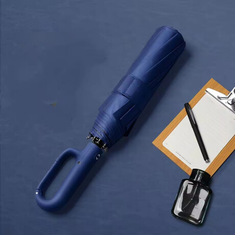 Paraguas plegable con mango clip redondo Azul