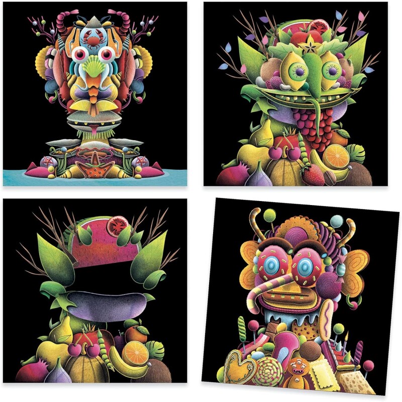 Crear con stickers Verduras de Primavera Giuseppe Arcimboldo