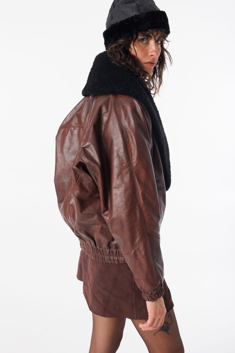 Campera Leather Relampago Bordeaux