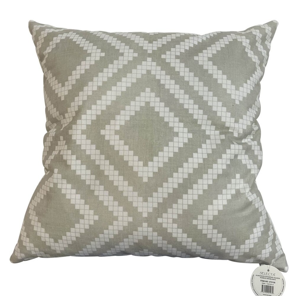 Almohadón Estampado - 45x45 cm Rombos Gris