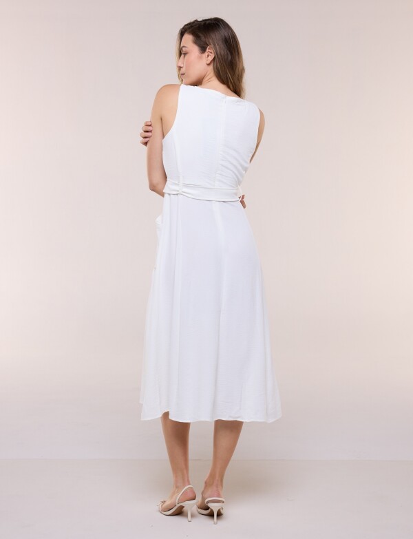Vestido Midi Con Cinto CRUDO