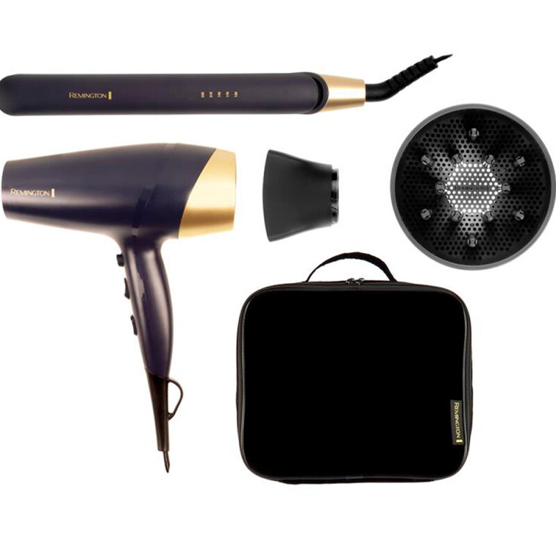 Combo Remington Secador + Planchita con Estuche Sapphire Luxe S5805GP-220R Combo Remington Secador + Planchita con Estuche Sapphire Luxe S5805GP-220R