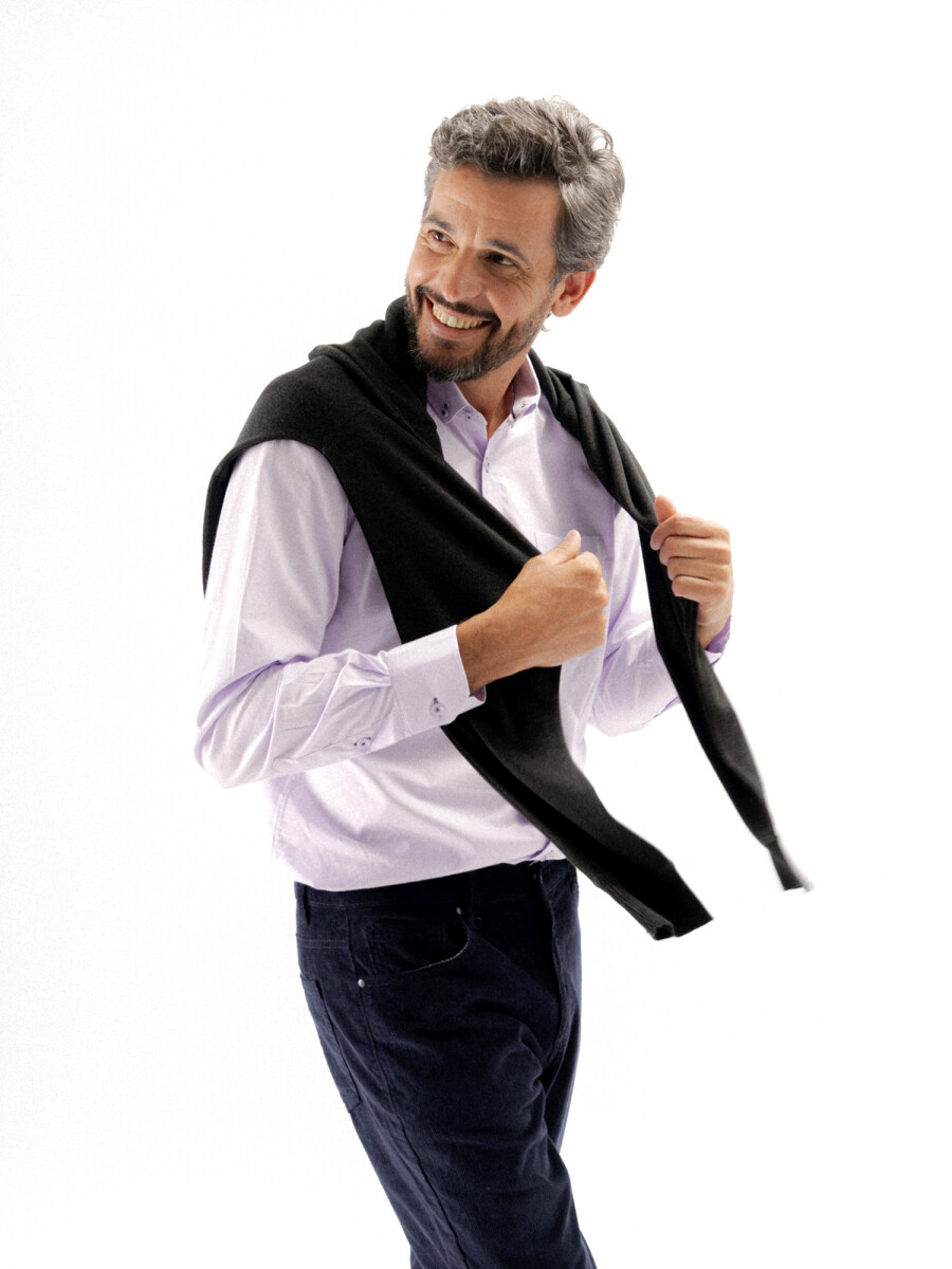 Camisa m/l micro pie de pulle - violeta 