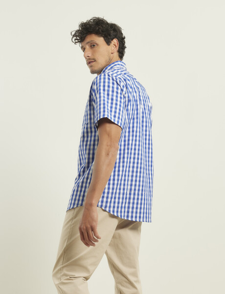 012531 CAMISA HARRINGTON LABEL Blanco/azul