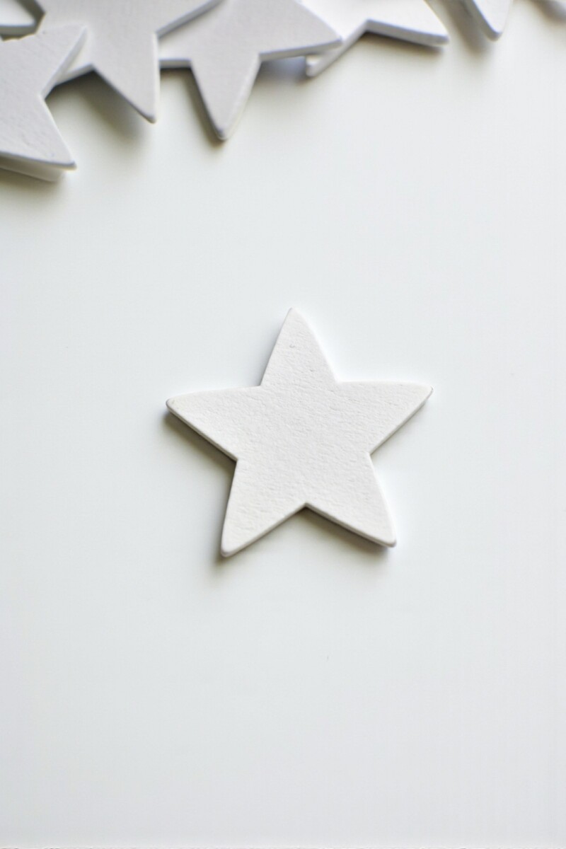 Tag estrella c/adhesivo 2x2 cm. - BLANCO 