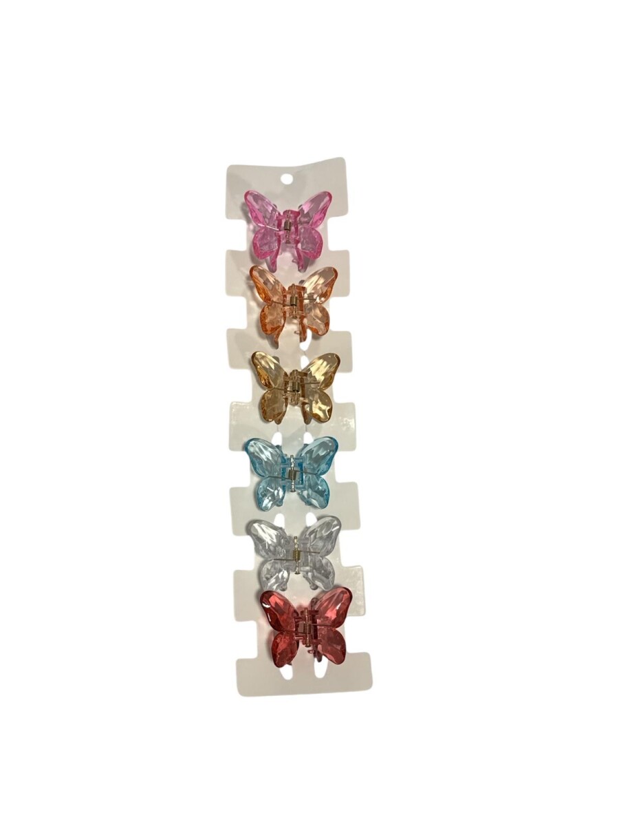 Pinza Mariposa Transparente x 6 