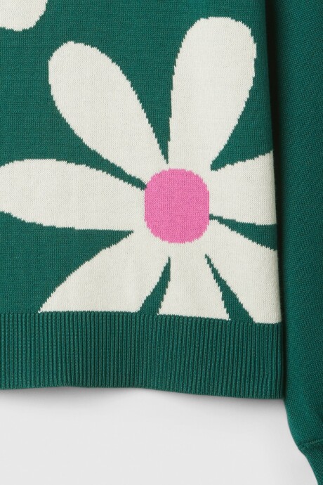 Buzo Intarsia Niña Flowers