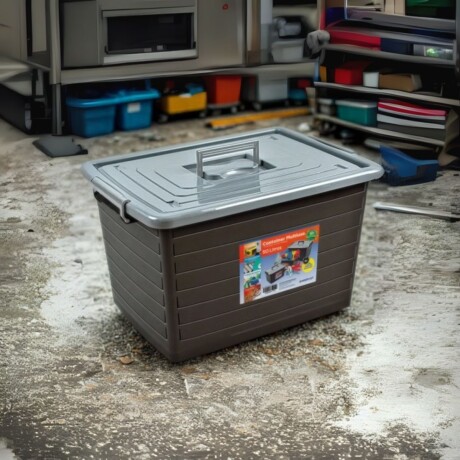 Caja organizadora 50 lts NEGRO Y GRIS