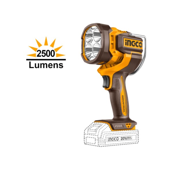 LINTERNA A BATERIA 20V 2500 LUMENS SIN BAT SIN CARG INGCO Linterna A Bateria 20v 2500 Lumens Sin Bat Sin Carg Ingco