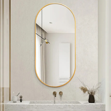 Espejo ovalado de pared Dorado