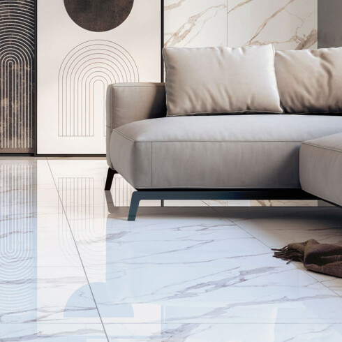 Ceramica CALACATA MARMOLADO BLANCO 77X77Cm PISO BLANCO