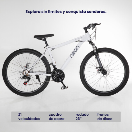 Bicicleta Montaña 26 Cuadro Acero Freno Disco 21 Cambios Blanco