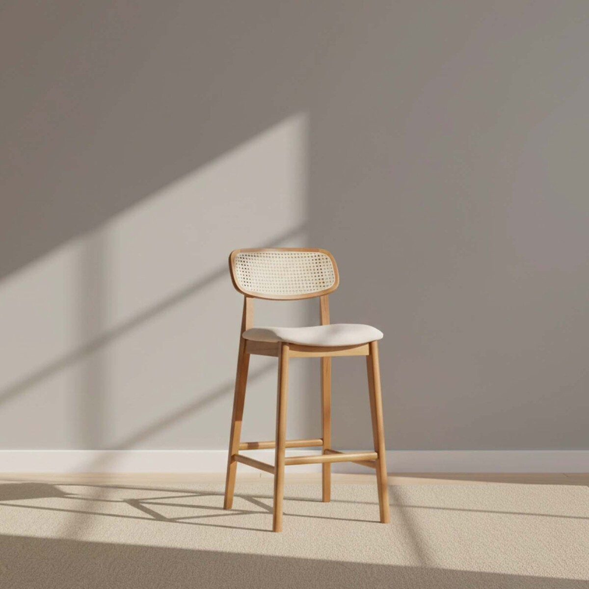 BUTACA BAR - MADERA MARRON ONIX NEW RATAN 