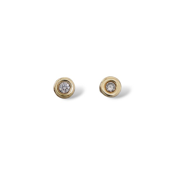 Caravanas Punto de luz-Plata y oro-Zirconia-CA5086 conpiedra