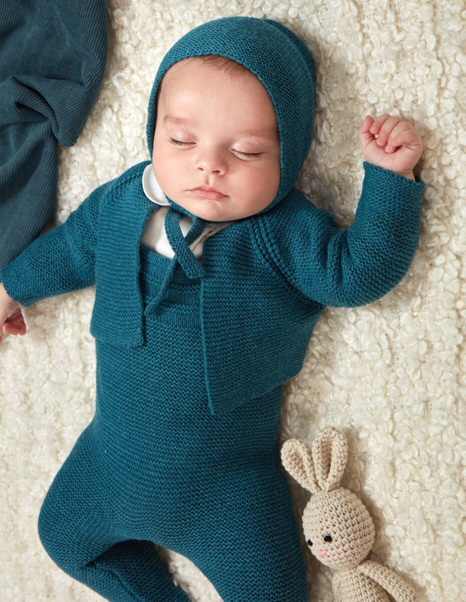 Chaqueta Punto Bobo - Azul Pavo Melange 