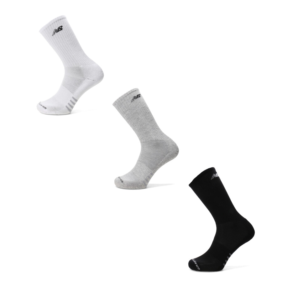 Medias Unisex New Balance Crew X3 Negro - Gris