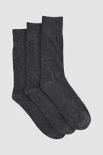 Pack x3 media lisa sujecion suave hombre Gris melange