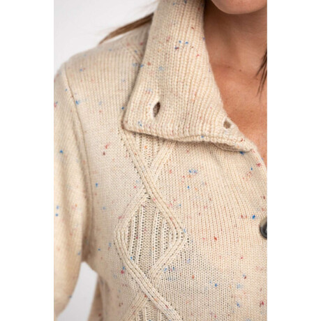 Cardigan Solapa Beige Melange