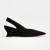 Stiletto Bianca en cuero gamuza Negro