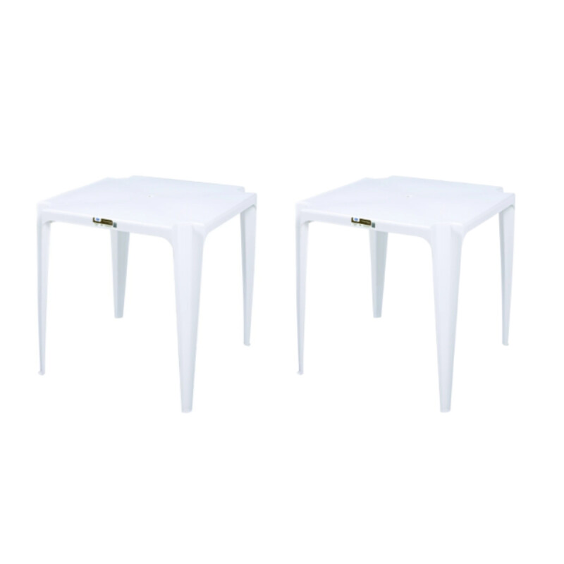 Set x2 Mesa cuadrada 70 x 70 cm Bela Vista Blanca