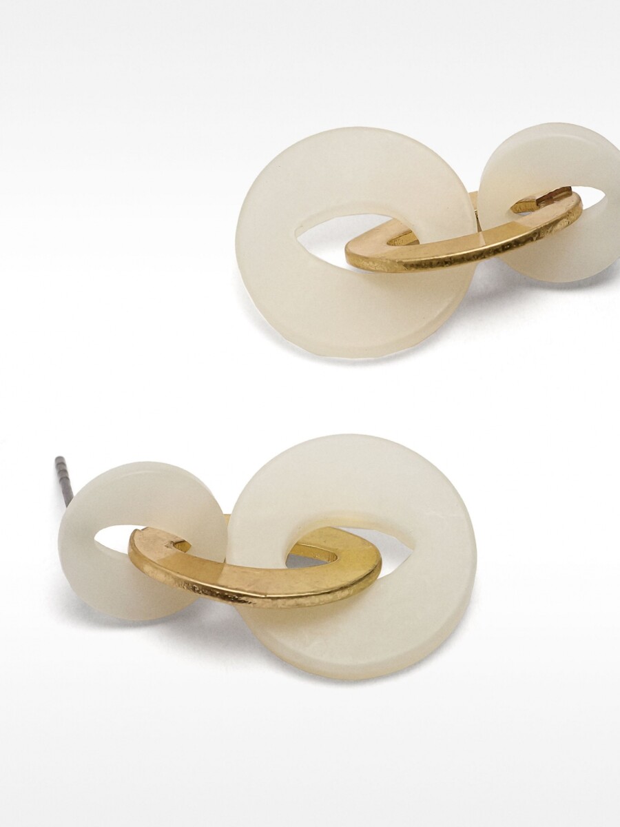 Pendientes Largos De Aros Perlados blanco