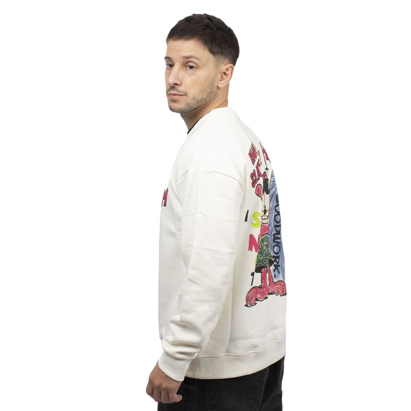 BUZOS ACTIVE HODDIE CON ESTAMPA Unisex - XC01 Blanco