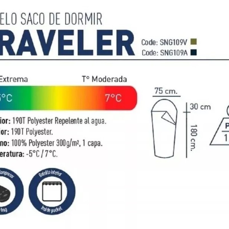 Sobre de dormir Traveller National Geographic Azul