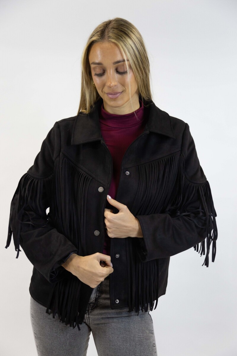 Campera Flecos - negro 
