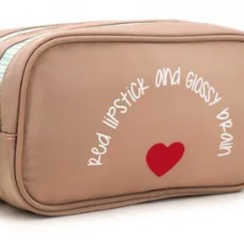 Cartuchera Las Oreiro Janeiro Doble Cierre Beige