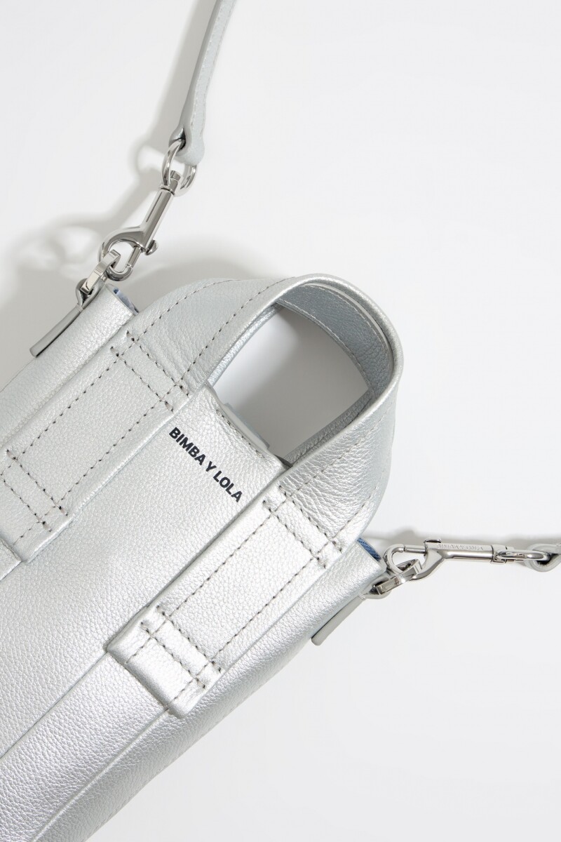 Bolso bandolera mini piel Plata